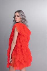 Mini-robes en mousseline de soie sans manches